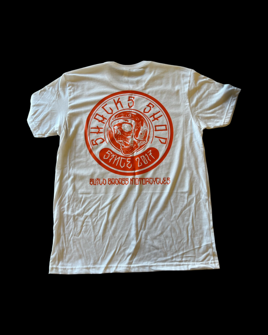 SS Orange Skull White Short Sleeve